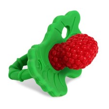 RaZbaby RaZberry Silicone Teether Pacifier - Teething Relief for Infants, Food-G
