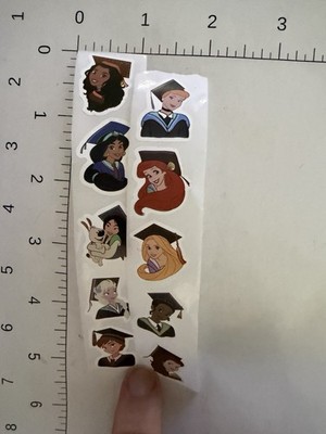 STICKER SHEET: Disney Princess Graduation  Stickers Ariel Belle Anna Elsa