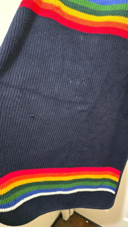 Pendleton Sherpa Lined Baby Blanket Rainbow Stripes Size 30 x40 - Image 4 of 4