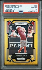 2024 Panini Prizm LIV Golf #39 Cameron Smith Gold Prizms Rookie RC /10 PSA 8