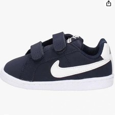 NIKE COURT ROYALE TDV Toddler's 6C Navy 833537 400 Easy double Strap closure