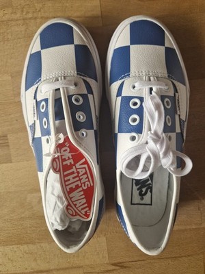 Karo Vans Leder unisex Gr. 35 Blau Weiss Neu mit Etikett