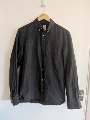H&M Men's Grey Long Sleeved Button Down Shirt, 100% Cotton, Size S - Image 1 of 4
