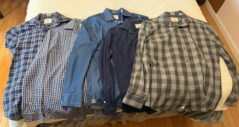 LOT OF 5 - Todd Snyder New York Long Sleeve Button Front Shirts - 15.5, 32/33