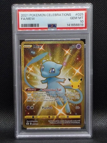 Mew (Secret) 025/025 Celebrations Holo Gold PSA 10