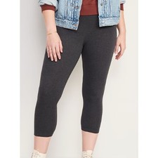 Old Navy Womens Gray High-Waisted Crop Leggings NEW Medium