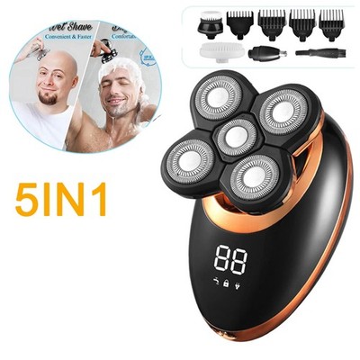 5D Elektrisch Rasierer Skull Shaver Gesicht Kopfrasierer Glatzen Rasierer Herren