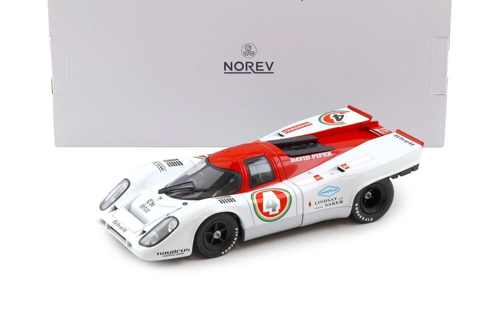 1:18 NOREV Porsche 917K David Piper Racing 9h Kyalami 1971 Diecast Model