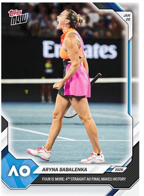 2026 Topps Now Tennis #6 Aryna Sabalenka WTA Tour Australian Open IN-HAND