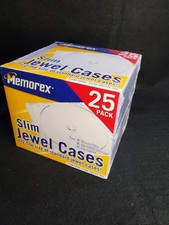 Memorex CLEAR Slim Jewel Cases NEW Sealed Pack of 25 / CD, DVD, Blue-ray