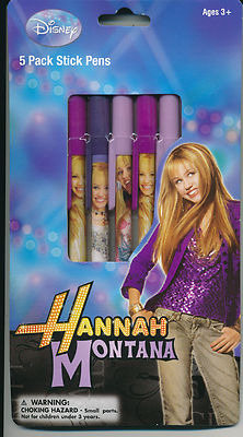Disney Hannah Montana Office Supplies 5 Pack Pens 3 prints 