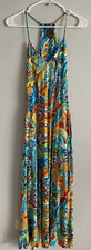 Ralph Lauren Paisley Print Sleeveless Maxi Dress Colorful Stretchy Lined Size M