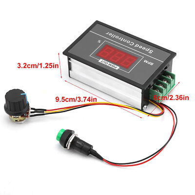 DC 6-60V 12V 24V 36V 48V 30A PWM DC Motordrehzahlregler Start Stop Schalter MER*