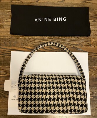 SHE TOKYO　Angie houndstooth Anine Bing $400 NWT Nico Bag Houndstooth Wool Purse | eBay