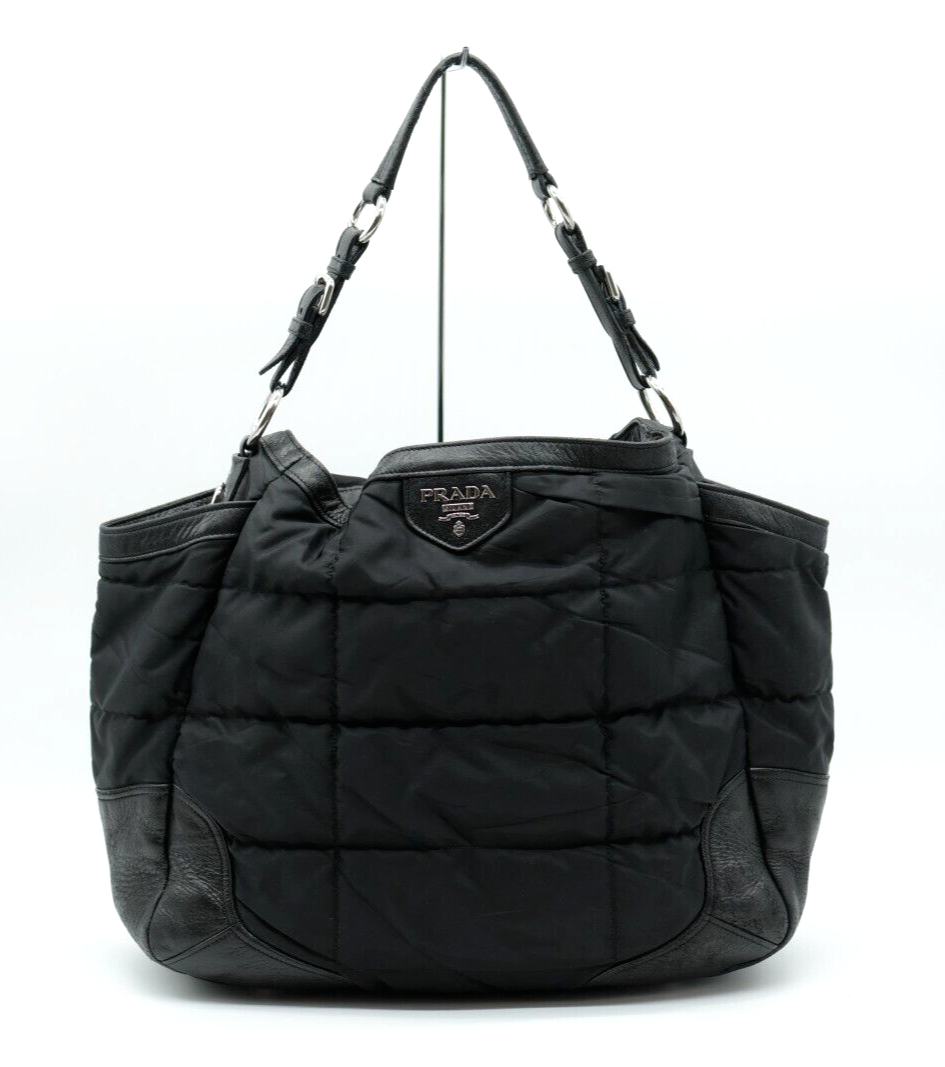 PRADA Tote Bag Nyron Black Quilted Logo Authentic | eBay PRADA Tote Bag Nyron Black Quilted Logo Authentic | eBay