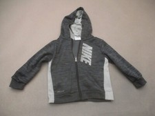 NIKE DRI-FIT Size 24M Baby Gray Full Zip Pocket Fleece Lined Athletic Jacket 785