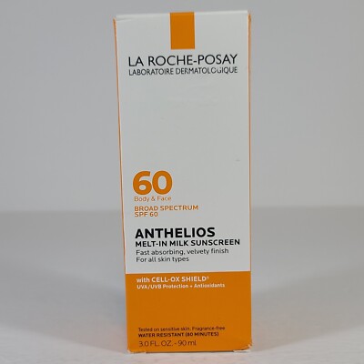 La Roche-Posay Anthelios SPF 60 Melt-In Milk Body & Face Sunscreen 3oz 11/2026