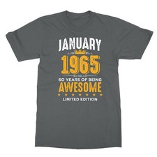January 1965 Birthday - 60 Years of Being Awesome Unisex T-Shirt