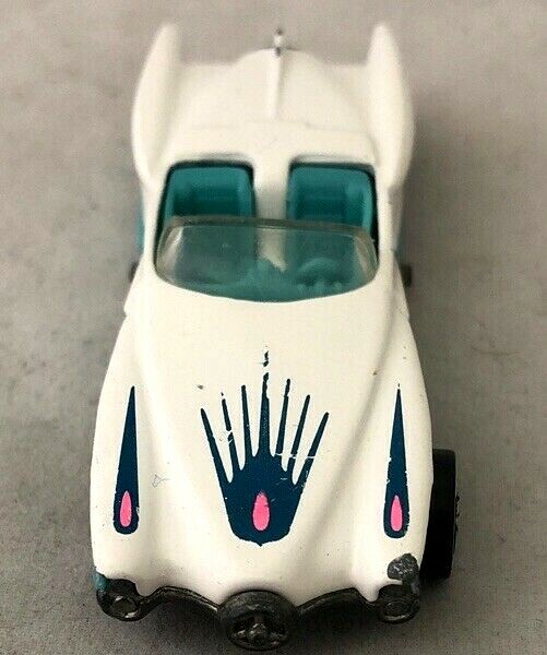 Hot Wheels Mattel 1990 Malaysia Tail Fin Convertible Blue/White