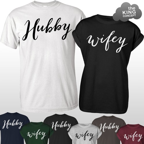 Hubby \u0026 Wifey T-Shirts Tee Husband Wife 