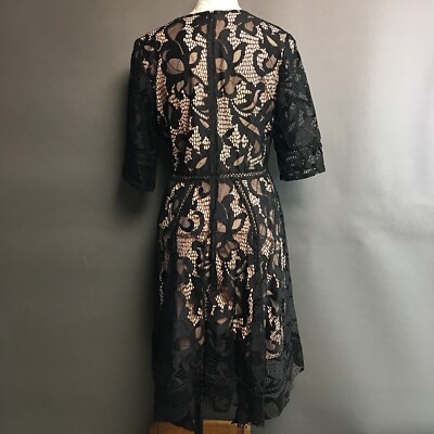 Taylor Lace Cocktail Maternity Dress Womens 10 Black Floral Nylon Stretch  V-Neck | eBay