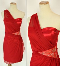 New Windsor Red 1 Shoulder $80 Prom Formal Short Dress Evening Size 5 Gown NWT
