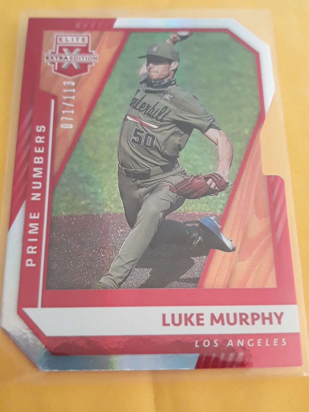 Luke Murphy /113 RED 2021 Elite Extra Edition Prime Numbers Die Cut RC