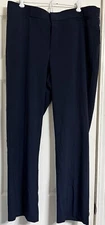 CATHERINES RIGHT FIT NAVY SIZE 16W MODERATELY CURVY PANTS ELASTIC WAIST ZIPPER