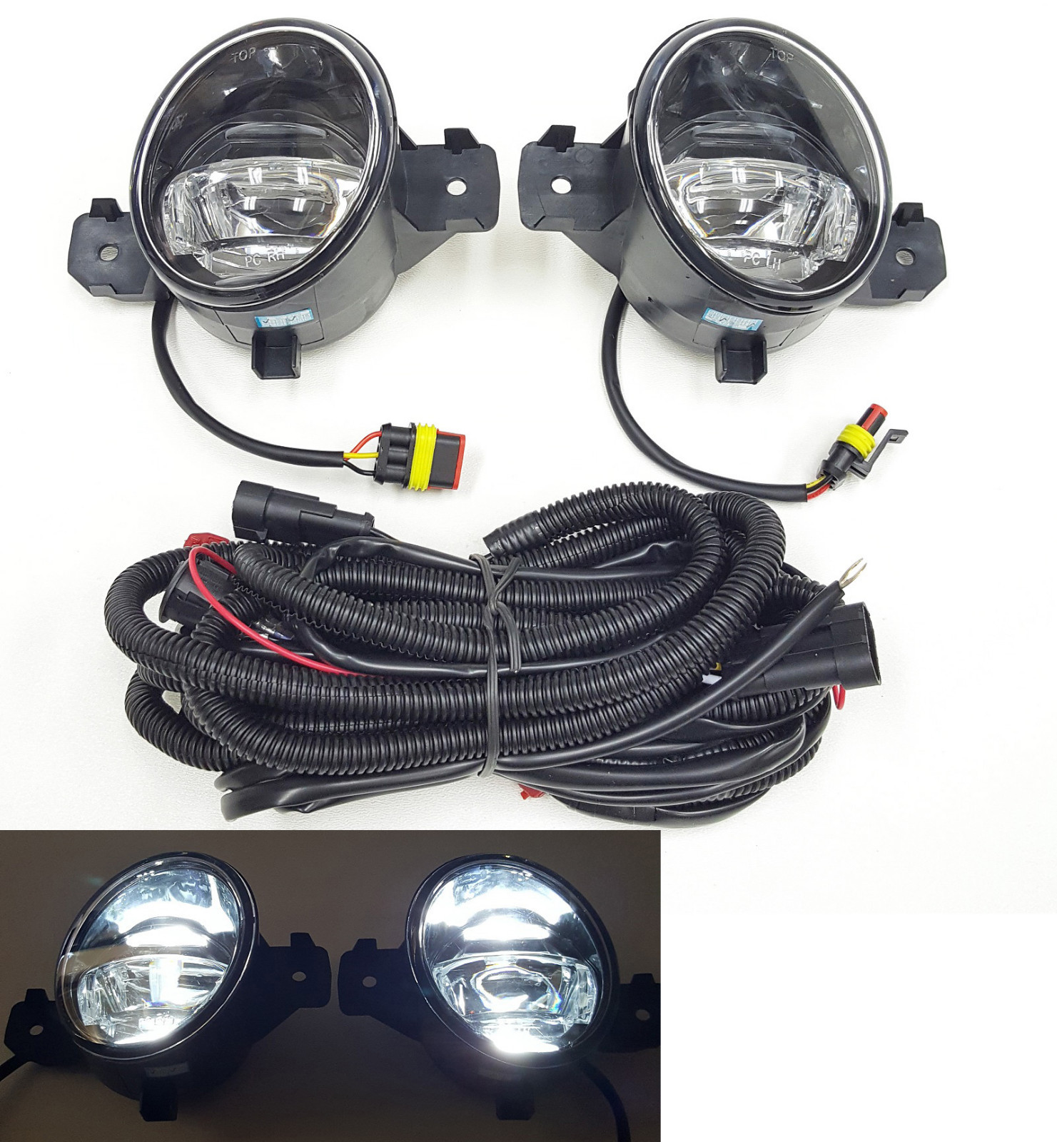 Front Bumper Clear Fog Light Kit LED DRL For 2011 Infiniti G37 Coupe