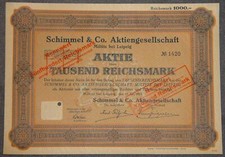 Schimmel & Co. Aktiengesellschaft 1927 1000 RM