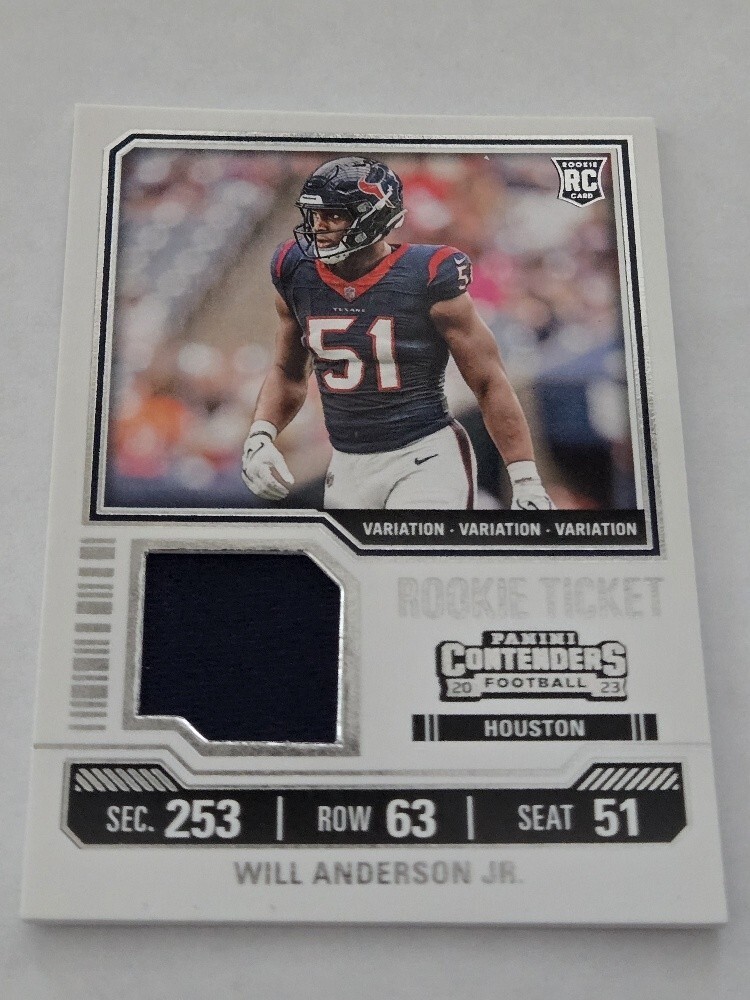 2023 CONTENDERS ROOKIE TICKET JERSEY RELIC WILL ANDERSON JR TEXANS