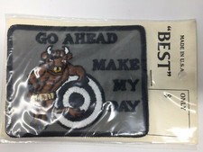 Vintage "Go Ahead-Make My Day" Embroidery Patch Iron or Sew On Made in the USA