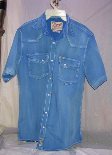 Camisa Occidental Azul Balsa C Perla Snap Camisa con 2 Bolsillos Por favor Ver Fotos - Imagen 13 de 13