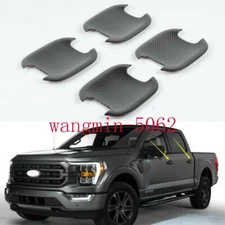 For Ford F150 F-150 2021-2022 Carbon Fiber Door Handle Bowl Decor Cover Trim 4P