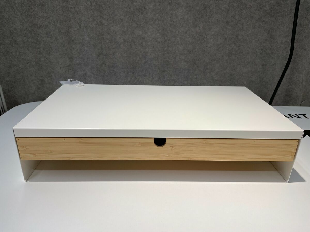 ELLOVEN Monitor stand with drawer, white - IKEA