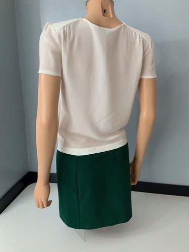 Maje NEW dress Bnwts Size 1 Uk 8 Bnwts Green & Ivory Silk Blend Short Sleeve - Picture 3 of 7