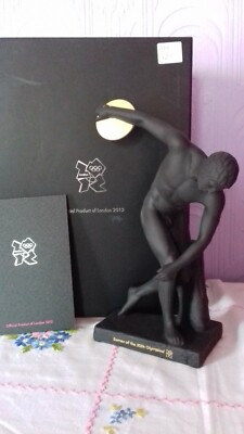 Wedgwood Black Basalt Jasperware: London 2012 Olympiad Figur: Diskuswerfer 