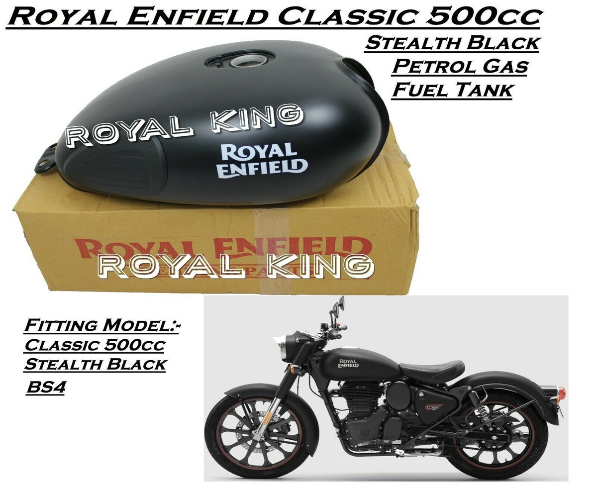 Royal Enfield Classic 500cc EFI "Stealth Black Fuel Petrol Gas Tank"