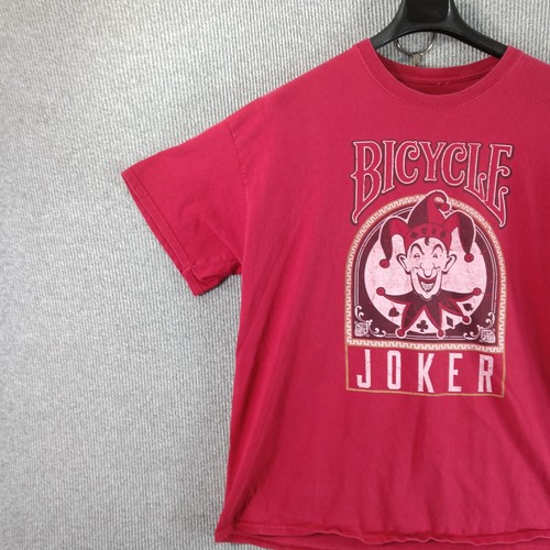 Plugg Bicycle Joker Shirt Mens XXXL Red Playing Cards Short Sleeve Taggless - Picture 6 of 13