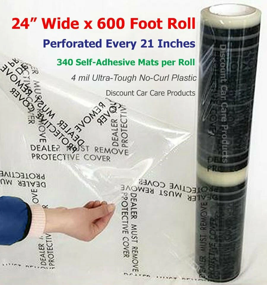 HFS Clear Carpet Protector Film – 24" X 600' Roll, 4 Mil, Adhesive Floor Mat For Cars
