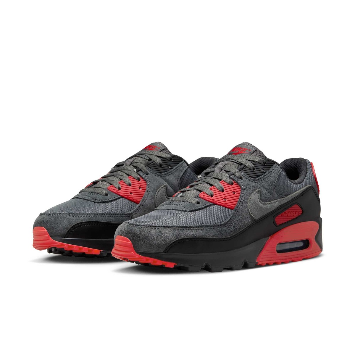 DM0029-007] Mens Nike AIR MAX 90 'IRON GREY FIRE RED' | eBay