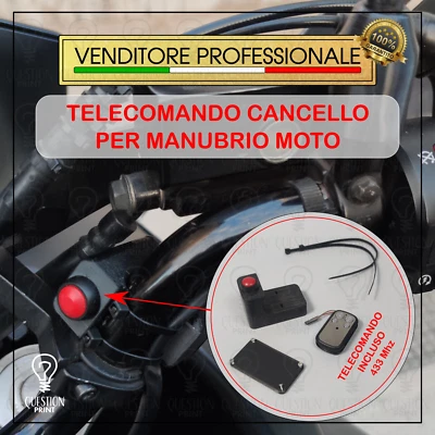 QUESTIONPRINT TELECOMANDO CANCELLO UNIVERSALE PER MANUBRIO 22MM MOTO APRI CANCELLO PULSANTE