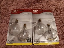4 Satco Clear 40 Watt Ceiling Fan Candelabra Base Bulbs