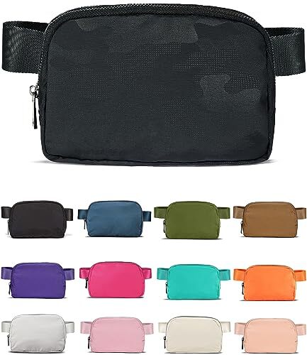 Fanny Pack Crossbody Bag Trendy Waterproof Small Sling Cross Body Black Camo 1l