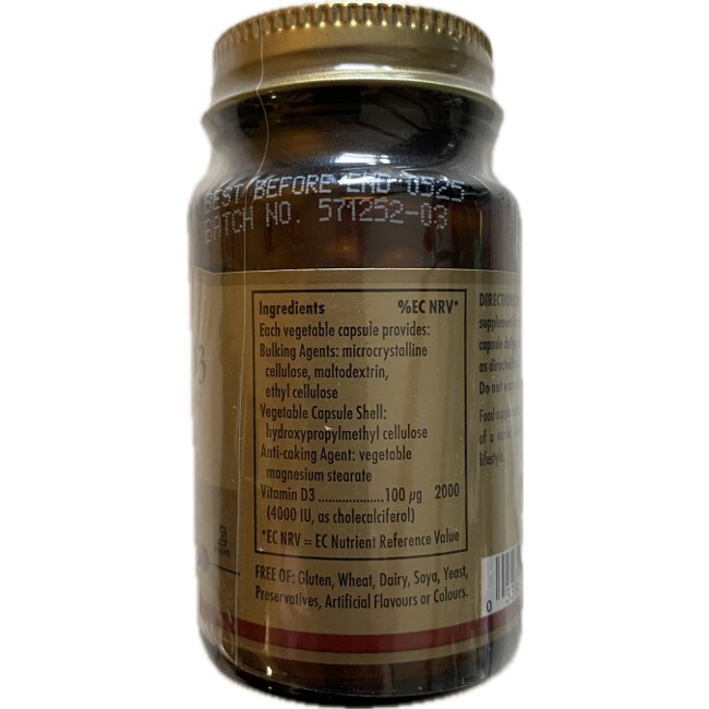 Vitamin D3 (Cholecalciferol) 4000 IU 100 mcg 60 pflanzliche Kapseln