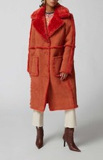 Urban Outfitters Maxi Jacket Willa Faux Shearling Comfort Boho Retro Medium New