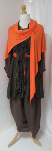 BNWT, LAGENLOOK, BROWN, 100% LINEN, CROPPED, BAGGY, HAREM PANTS, OSFA PLUS - Picture 16 of 20