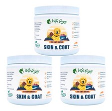 3 Pack Skin  Coat Omega Supplement for Dogs Soft Chews Fish Oil Dry Itch Relief