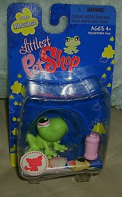 中古人物PETまとめ売り Littlest Pet Shop # 898 Messiest Frog NRFP 2008 Retired Pink Eyes