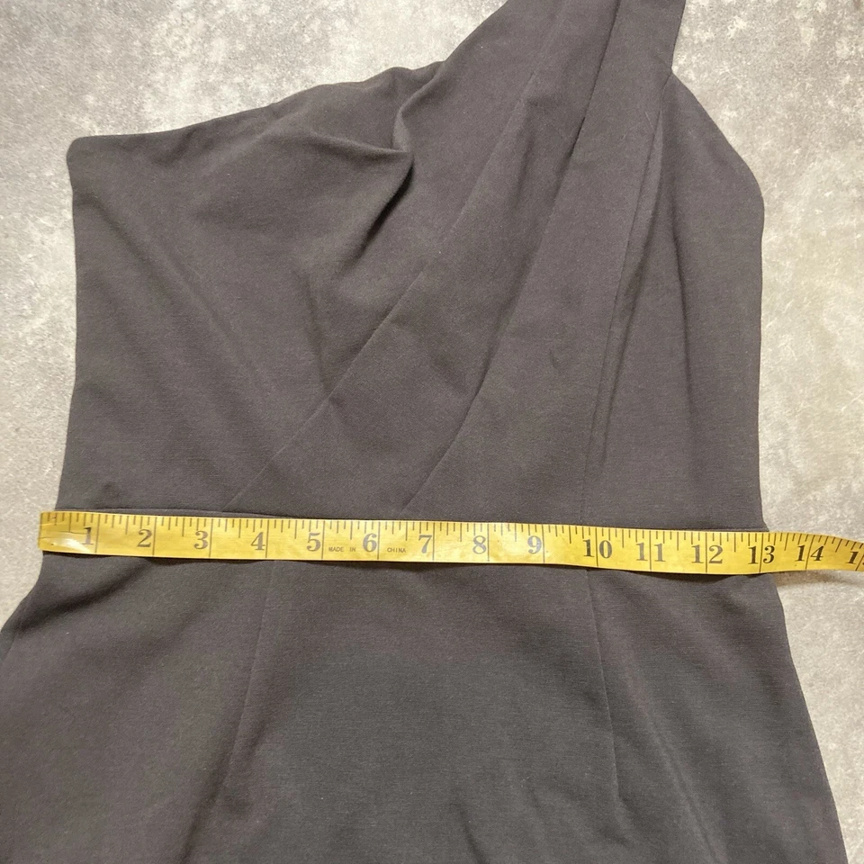 Vestido Charles Chang Lima para mujer 4 marrón un hombro elástico forrado en EE. UU. Foto 3 de 4